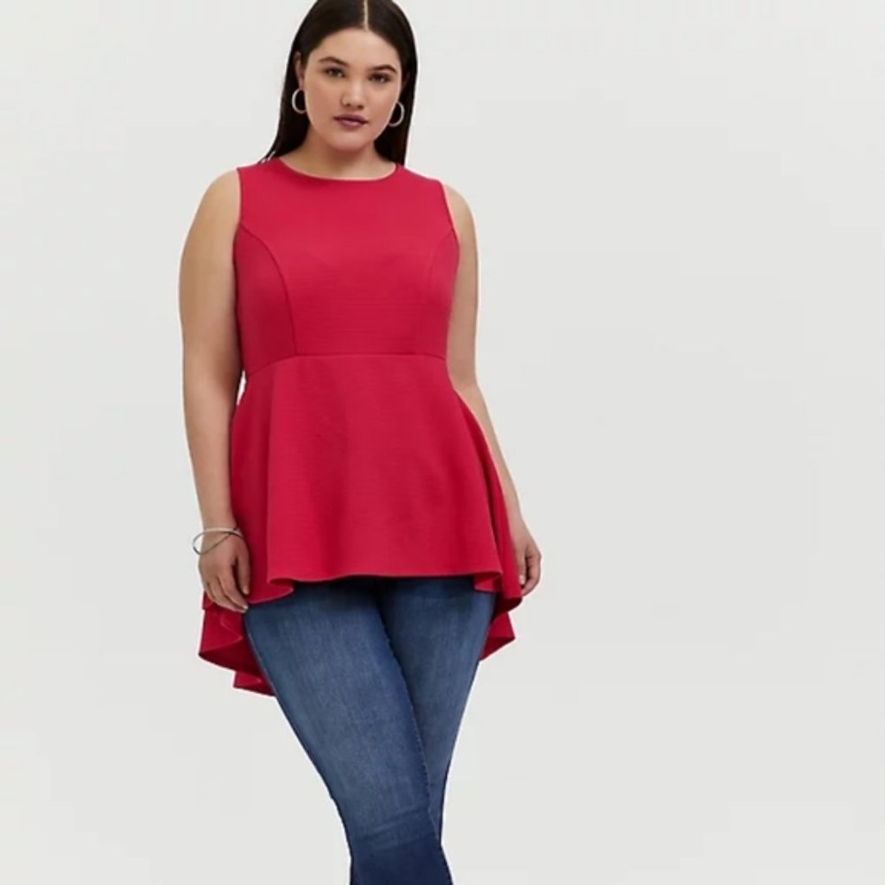 NWT Torrid Ponte Peplum Tank - Size 2